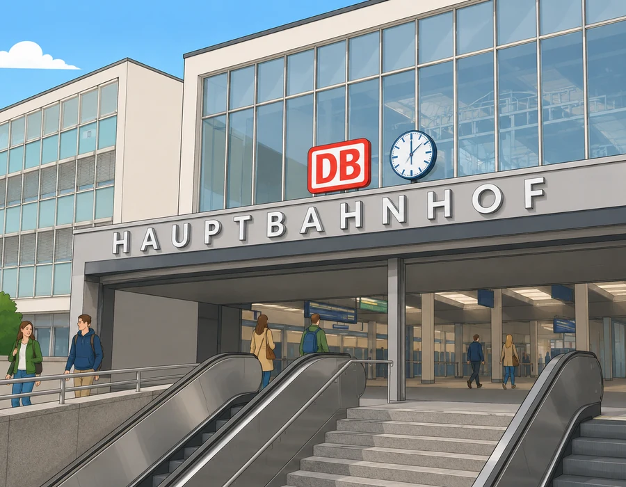 Munich Hauptbahnhof entrance.