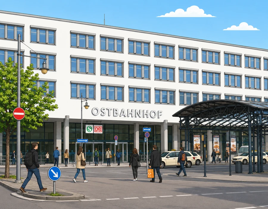 Munich Ostbahnhof entrance.