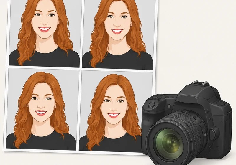 Biometric passport photo set and camera for driving licence applications.